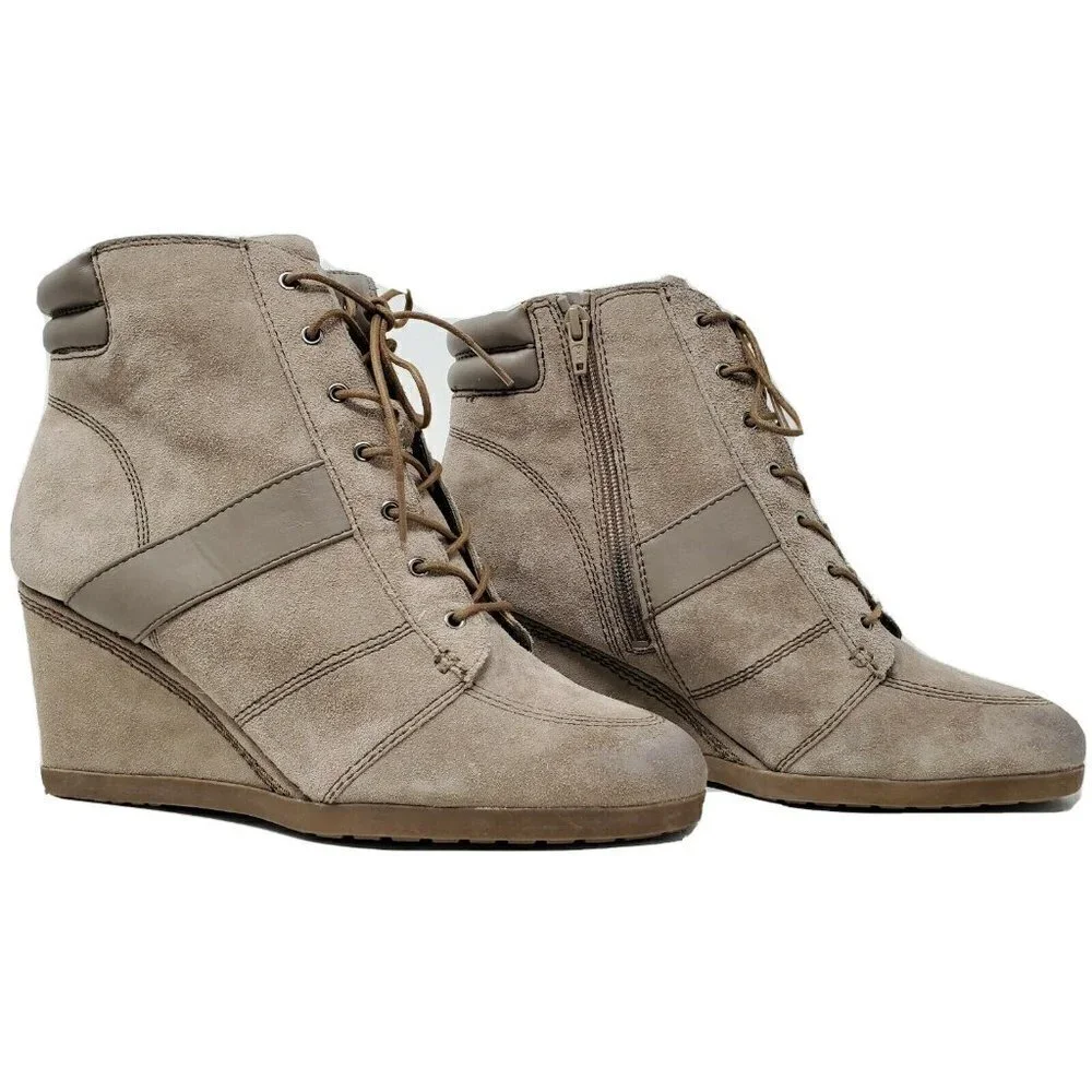 Naturalizer Paitlyn Lace Up Ankle Wedge Boots